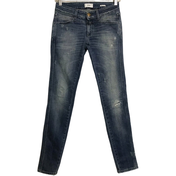 Closed Pedal Star Distressed Skinny Stretch Denim Blue Jeans 25 - Picture 12 of 12